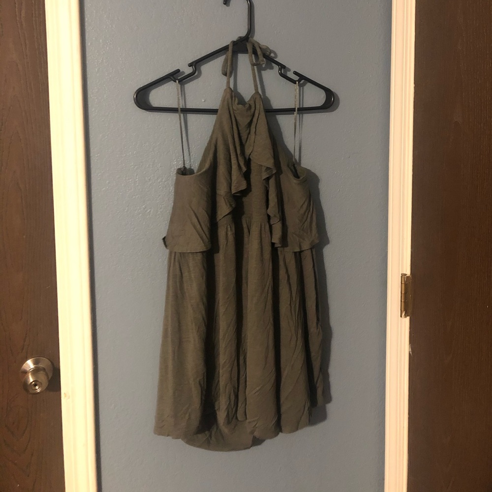 Olive green halter top